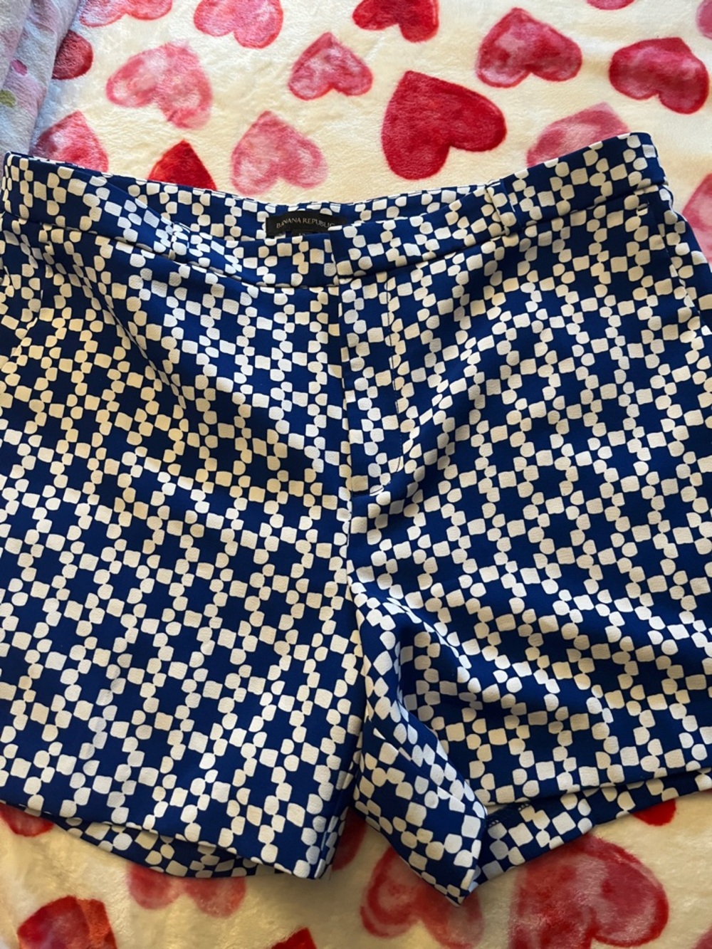 Banana Republic Navy & White Geometric Print Shorts